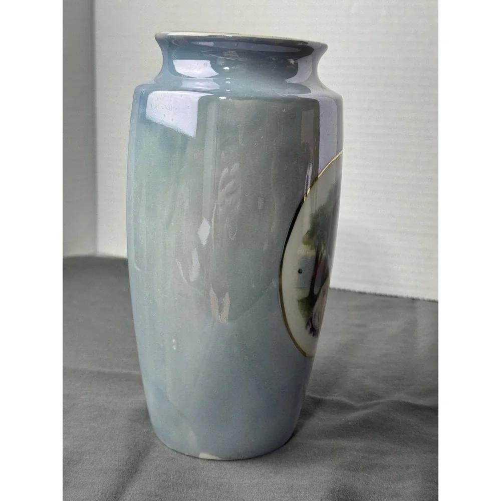 Vintage Victoria. Lady Portrait Lustreware German Vase